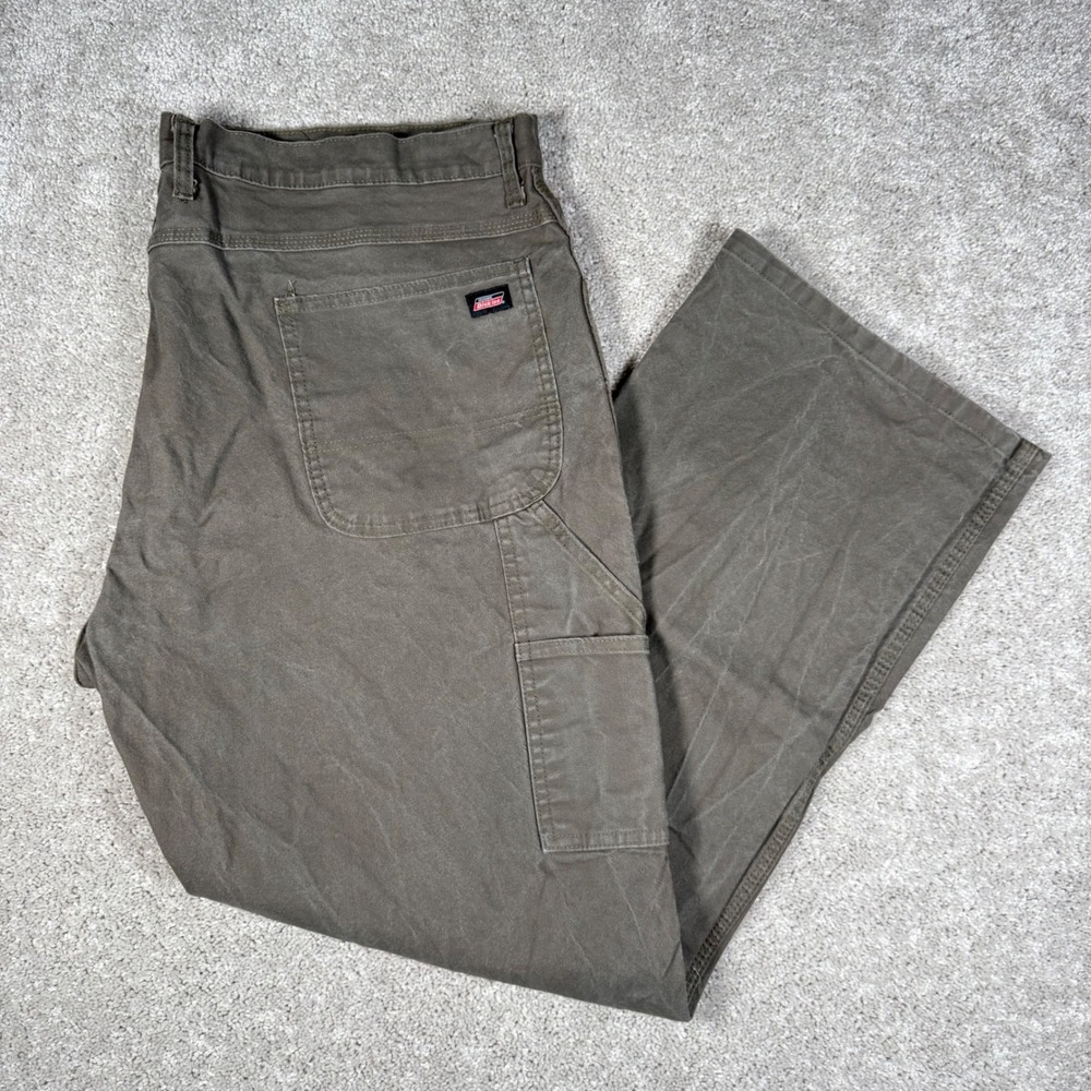 Dickies Carpenter Pants Mens Olive Green Work Utility Pants 44x33